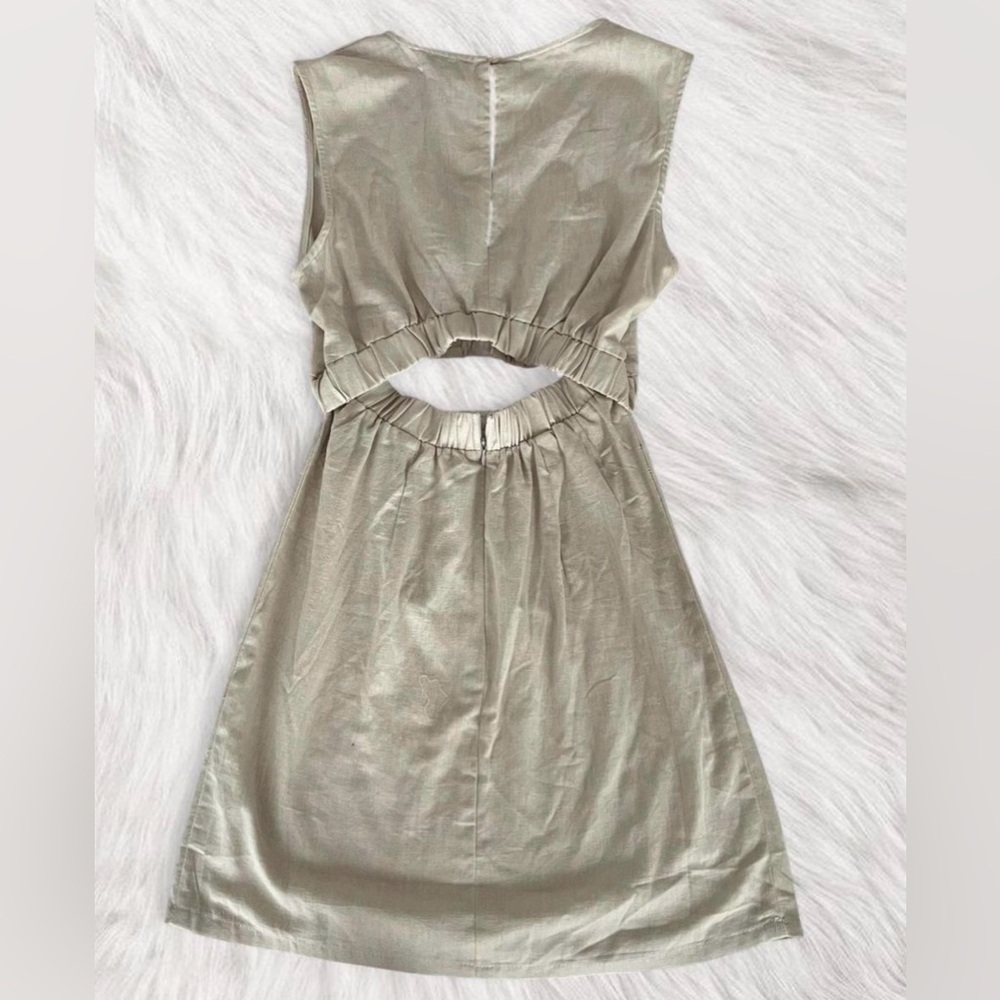 Linen Cutout Mini Dress - Picture 3 of 4